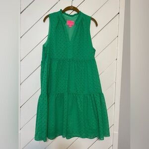 Lilly Pulitzer Vibrant Green Eyelet Kids Dress